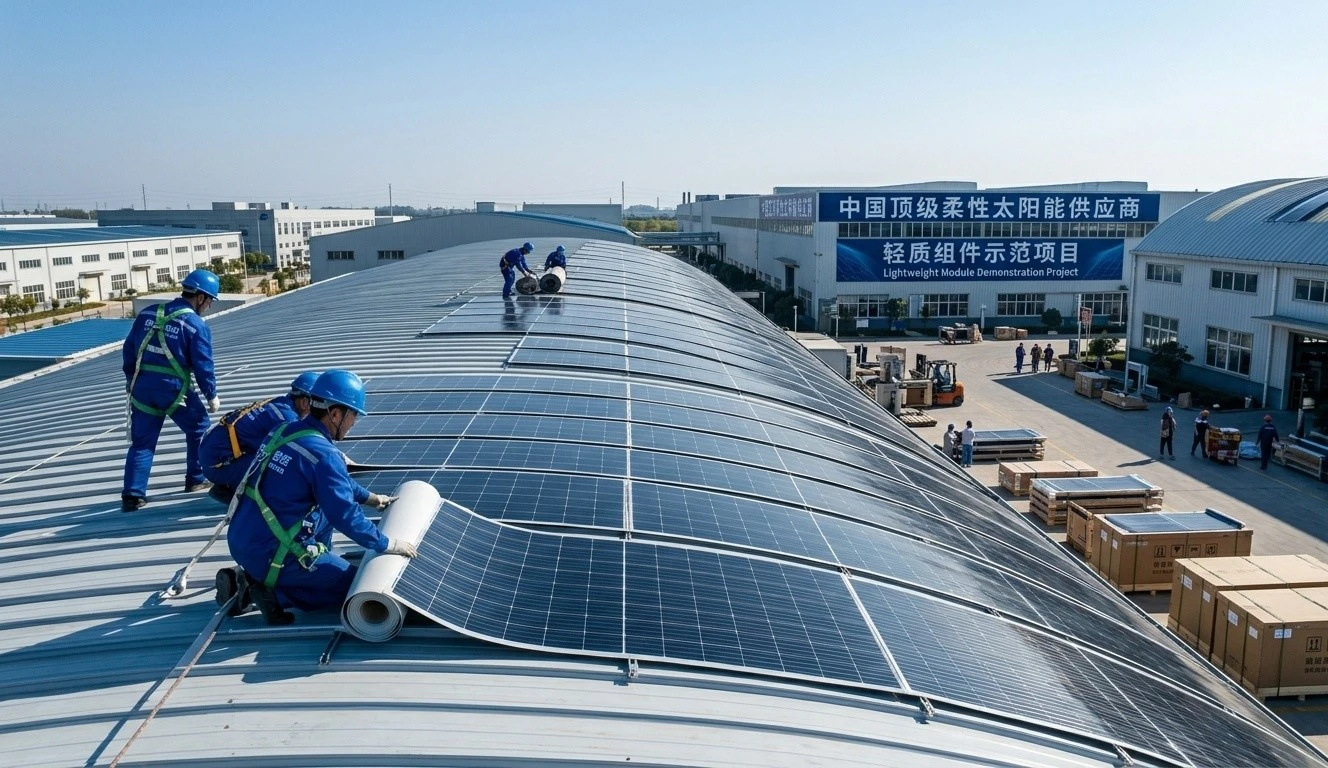 China supplier lightweight flexible solar panel installation on curved commercial roof China supplier lightweight flexible solar panel installation on curved commercial roof